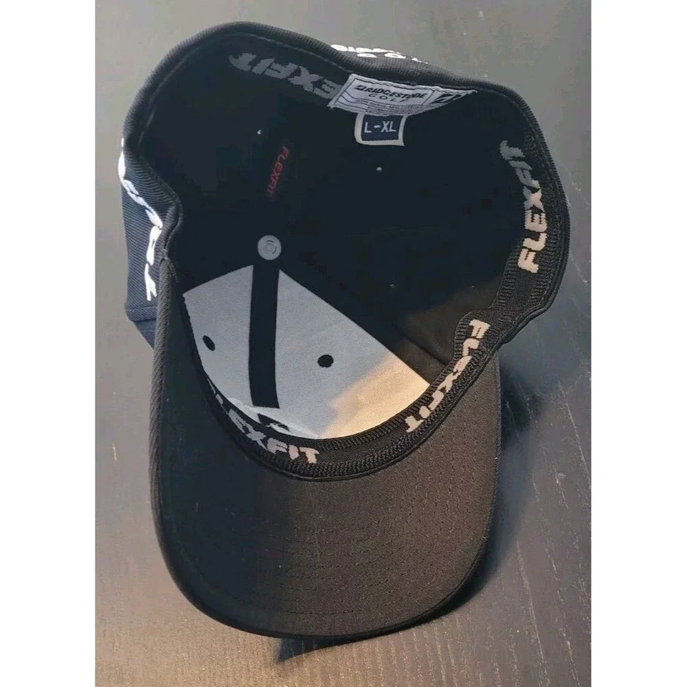 Bridgestone Tour B Day Hat 2024 Golf Cap Black W White Letters Golfing Size L XL